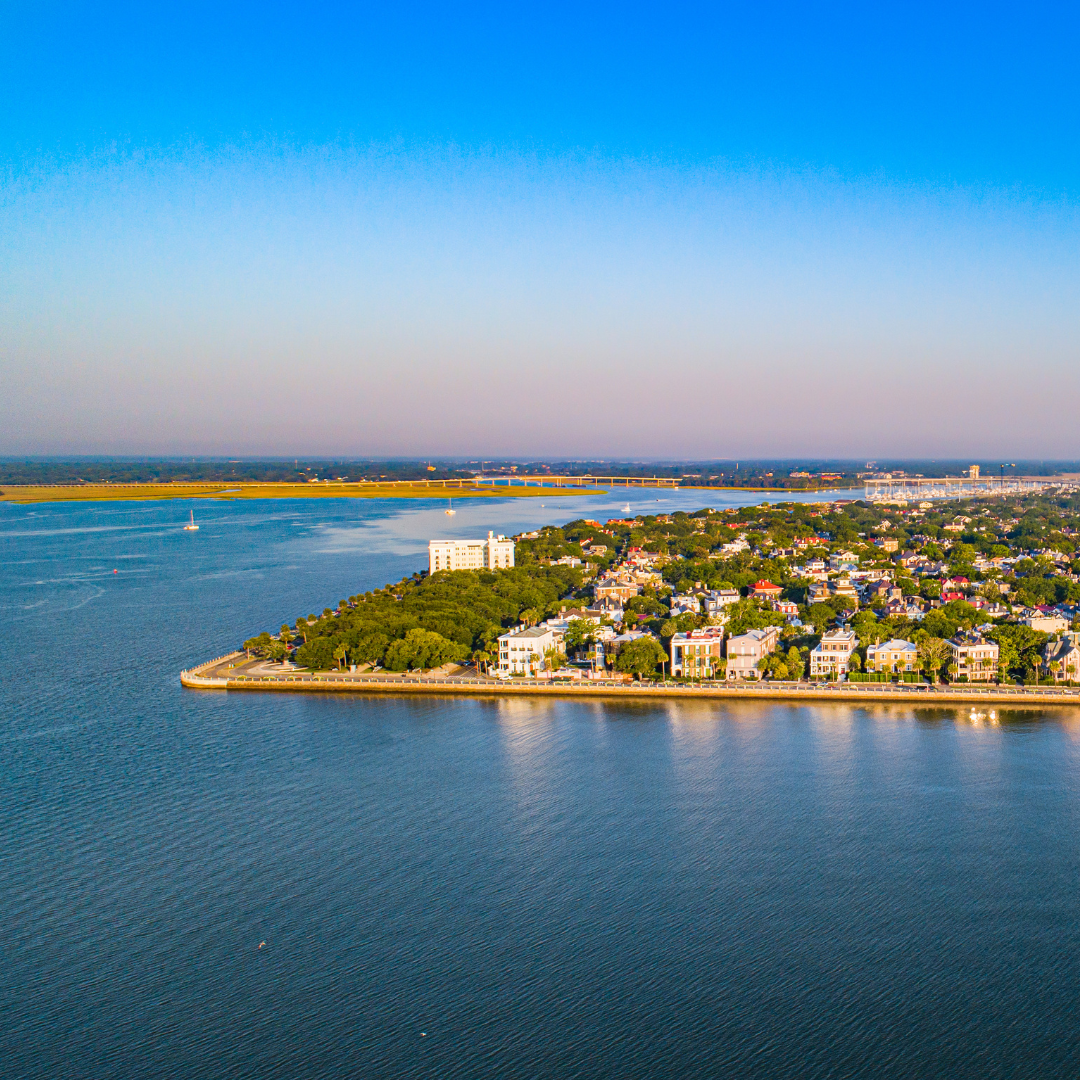 aerial view of charelston, south carolina